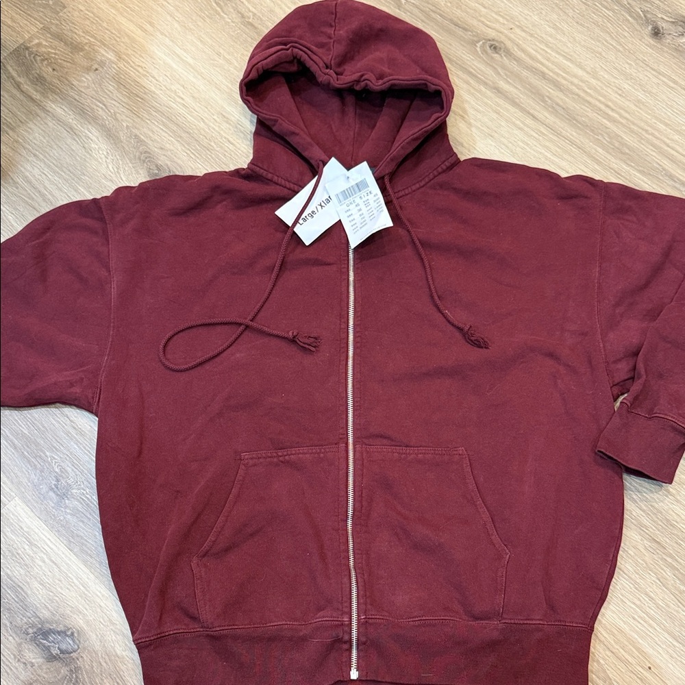 Brandy Melville burgundy Zip-Up Hoodie